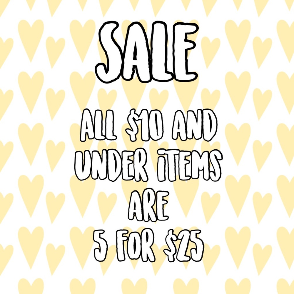 Bundle 5 pieces $10 and under for $25!